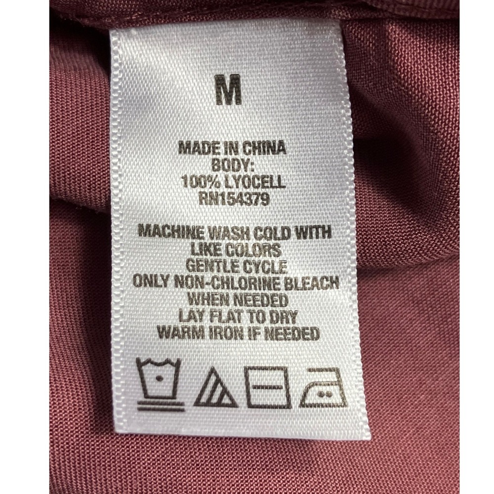 Aeropostale Womens Medium Mauve Lyocell Utility Button Down Shirt Long Sleeve - Picture 4 of 5